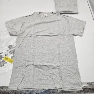 Hanes Mens T-Shirt Size Medium Grey Crew Neck Short Sleeve Basic Tee‎ 4 Pack